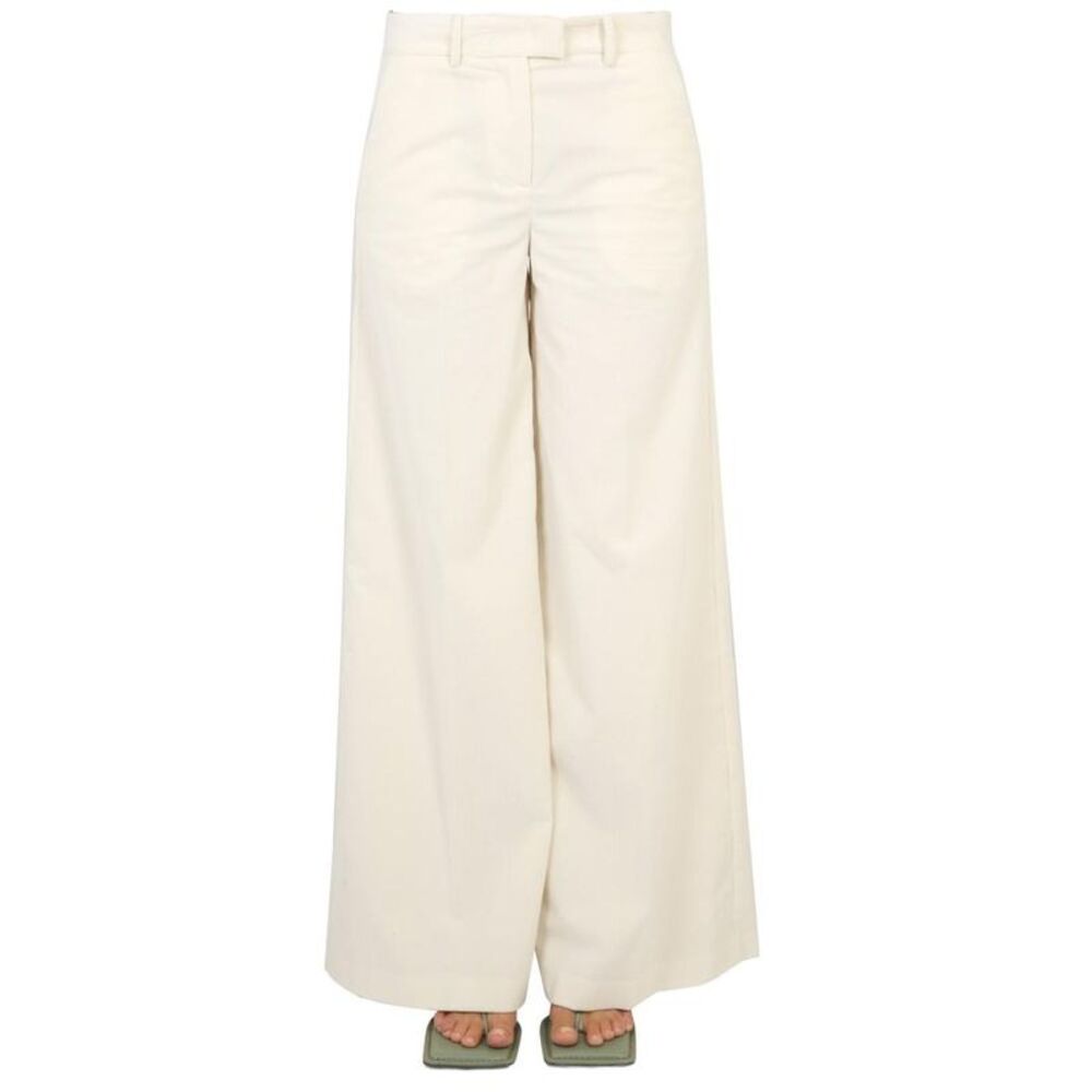 BALLANTYNE Corduroy Wide-Leg Pants Women Beige